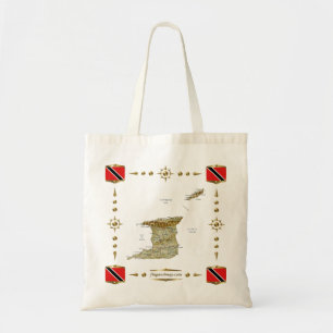 Trinidad and Tobago Map + Flags Bag