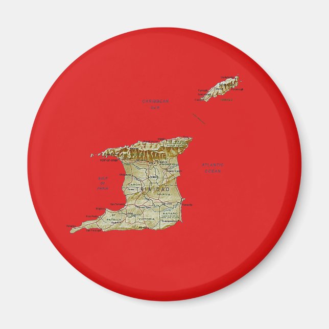 Trinidad and Tobago Map Magnet (Front)