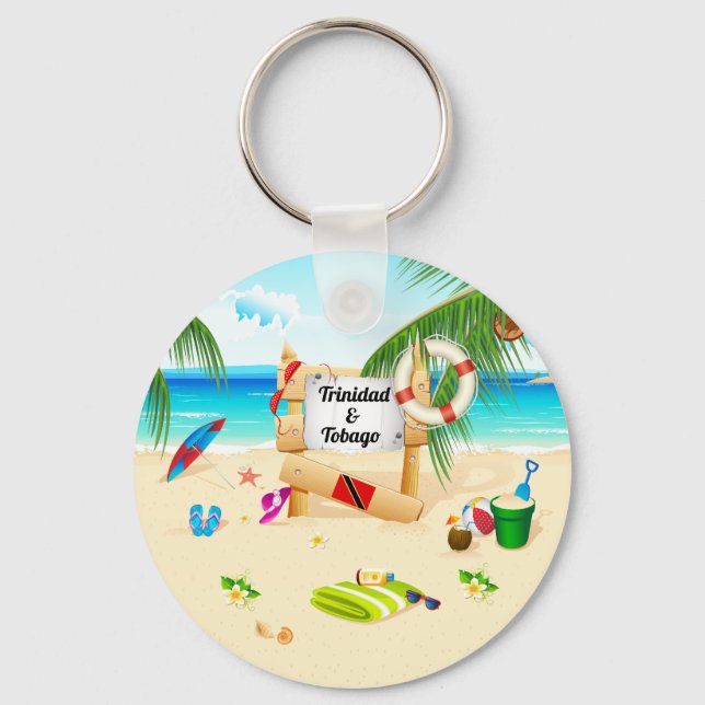 Trinidad and Tobago Maracas Beach Keychain (Front)