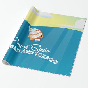 Trinidad and Tobago Port of Spain travel poster Wrapping Paper