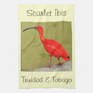 Trinidad and Tobago Red Scarlet Ibis Kitchen Towel