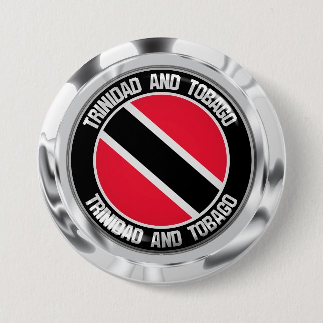 Trinidad and Tobago  Round Emblem 3 Inch Round Button (Front)