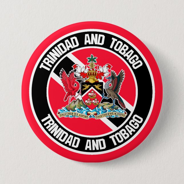 Trinidad and Tobago Round Emblem 3 Inch Round Button (Front)