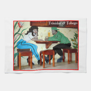 Trinidad and Tobago Rum Shop Picture Kitchen Towel