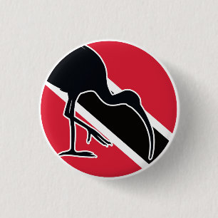 Trinidad and Tobago Scarlet Ibis Trinidadian 1 Inch Round Button