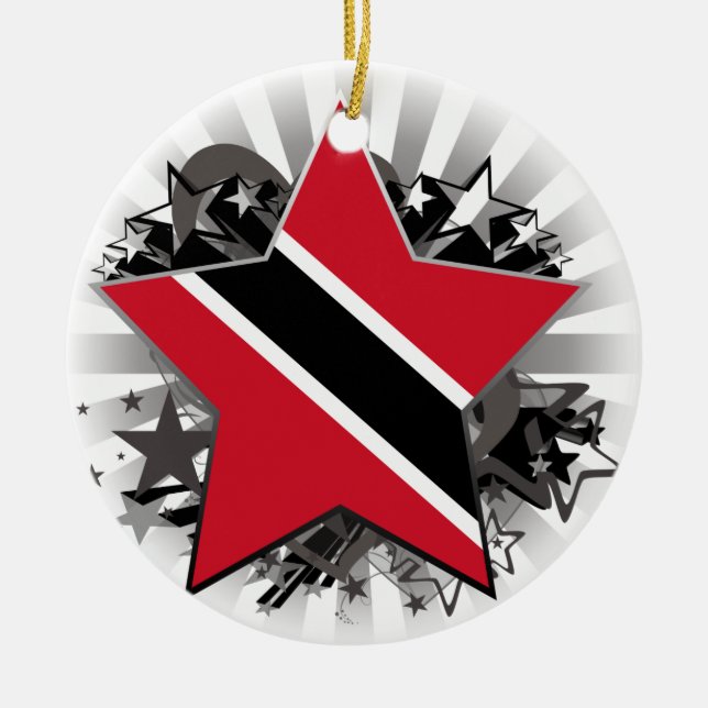 Trinidad and Tobago Star Ceramic Ornament (Front)