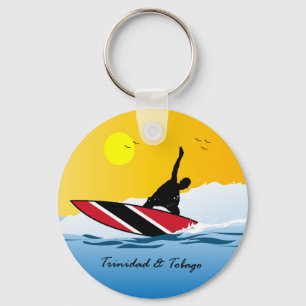 Trinidad and Tobago Toco Surfing Keychain