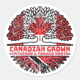 Trinidad and Tobago Trinidadian Canadian Canada Classic Round Sticker