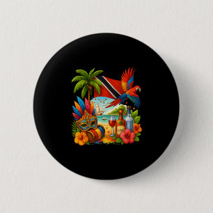 Trinidad And Togo Caribbean Vacation Trinidad Flag 2 Inch Round Button