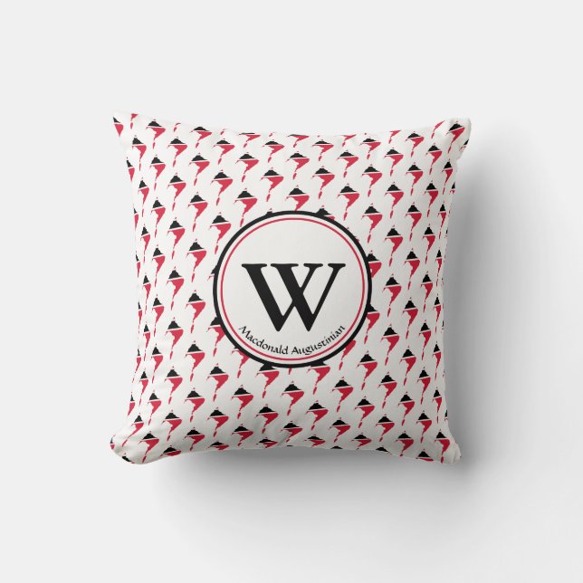 TRINIDAD FLAG Custom Monogram Add Your Name Throw Pillow (Front)