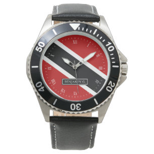 Trinidad Flag Custom Name Watch