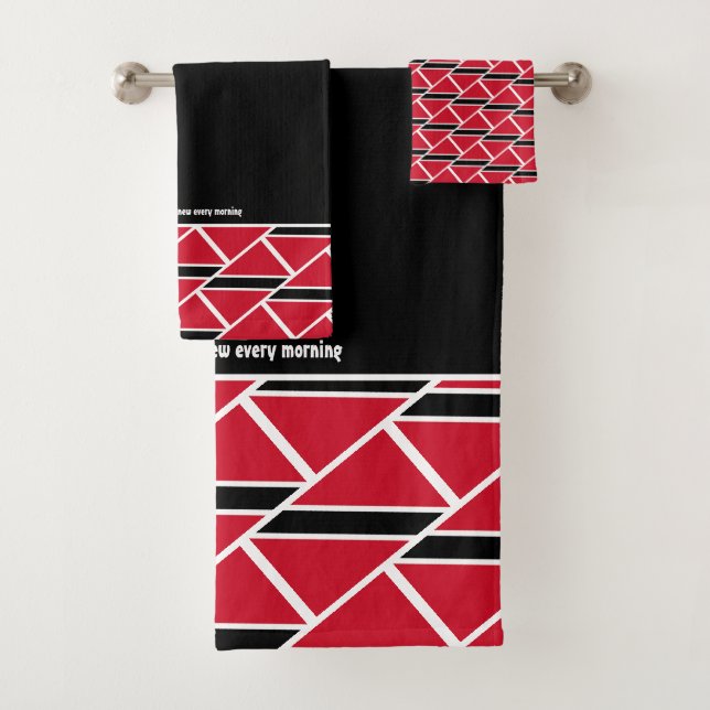 TRINIDAD FLAG Customized Scripture BLACK Trini Bath Towel Set (Insitu)
