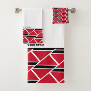 TRINIDAD FLAG Customized Scripture WHITE Trini Bath Towel Set