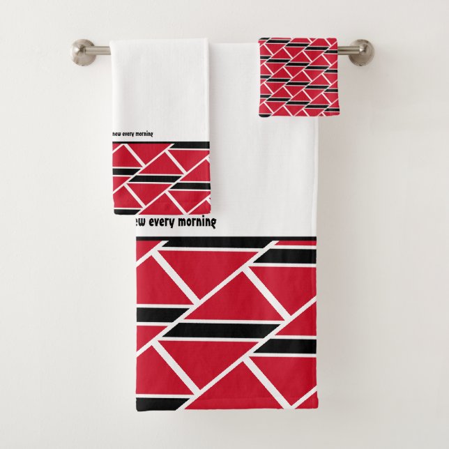 TRINIDAD FLAG Customized Scripture WHITE Trini Bath Towel Set (Insitu)