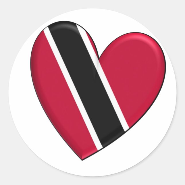 Trinidad Heart Flag Classic Round Sticker (Front)