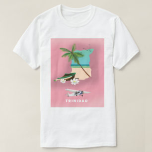 Trinidad map illustrated travel poster. T-Shirt