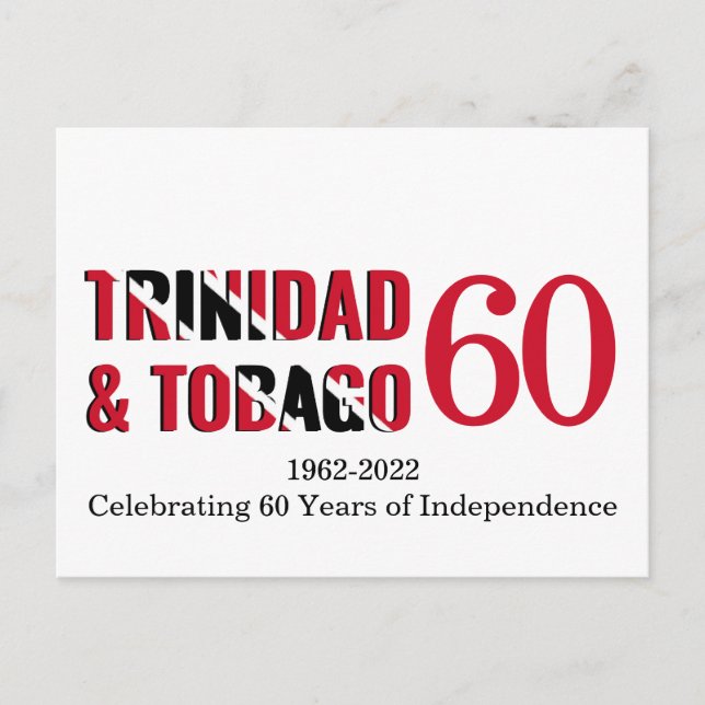 TRINIDAD TOBAGO 60th Anniversary Independence Postcard (Front)