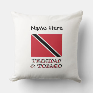 Trinidad Tobago and Trinidadian Flag Personalized Throw Pillow