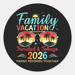 Trinidad Tobago Beach Family Vacation 2026 Classic Round Sticker
