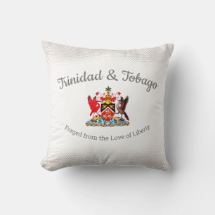 Trinidad & Tobago Coat of Arms Dot Pattern Throw Pillow