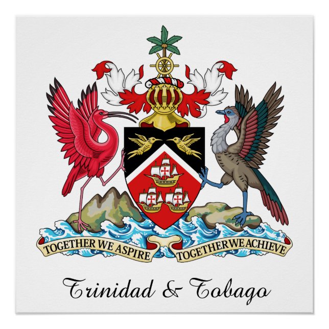 Trinidad Tobago Coat Of Arms Poster (Front)