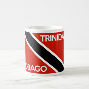 trinidad tobago country flag text name coffee mug