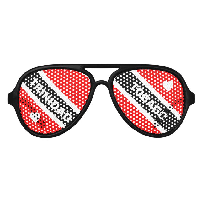 Trinidad & Tobago Flag Aviator Sunglasses (Front)