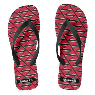 TRINIDAD TOBAGO FLAG Custom Scripture Carnival Flip Flops