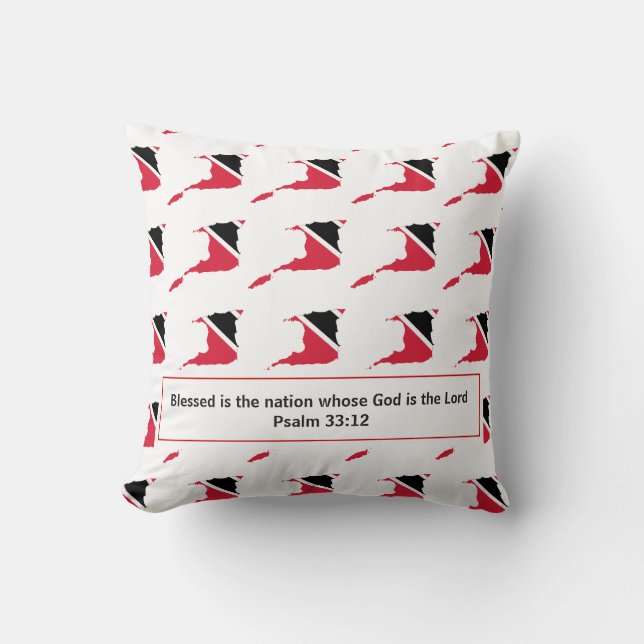TRINIDAD & TOBAGO Flag Customized Scripture Throw Pillow (Front)