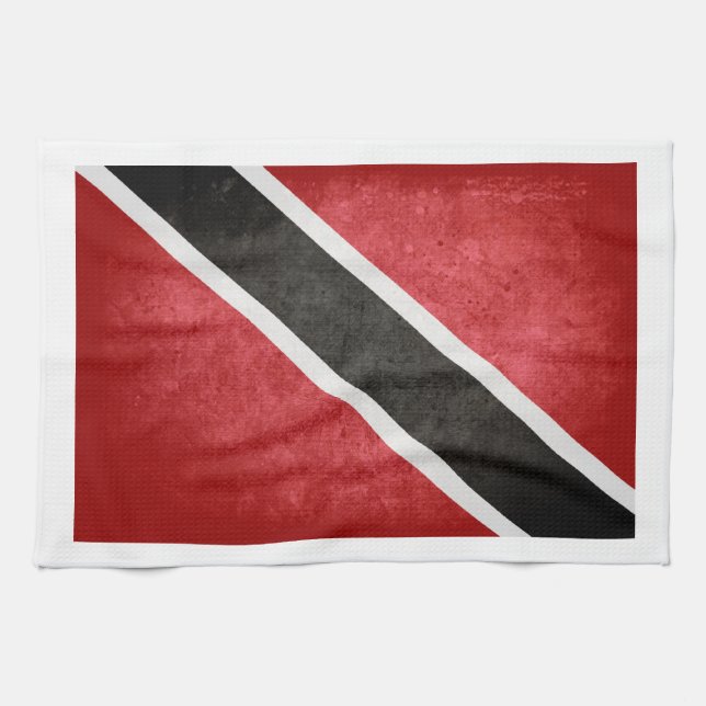Trinidad & Tobago Flag; Kitchen Towel (Horizontal)