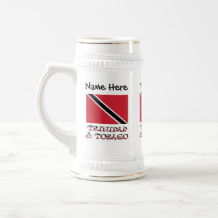 Trinidad Tobago Flag Personalized Beer Stein