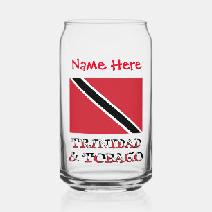 Trinidad Tobago Flag Red Personalization  Can Glass