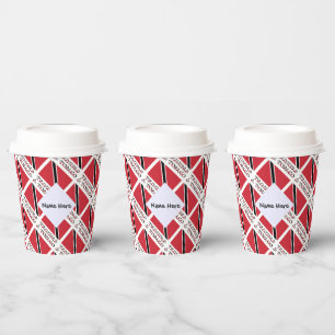 Trinidad Tobago Flag Tiled Personalized Paper Cups