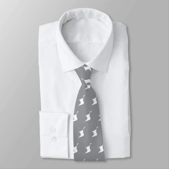 Trinidad & Tobago Map on GREY Tie (Tied)