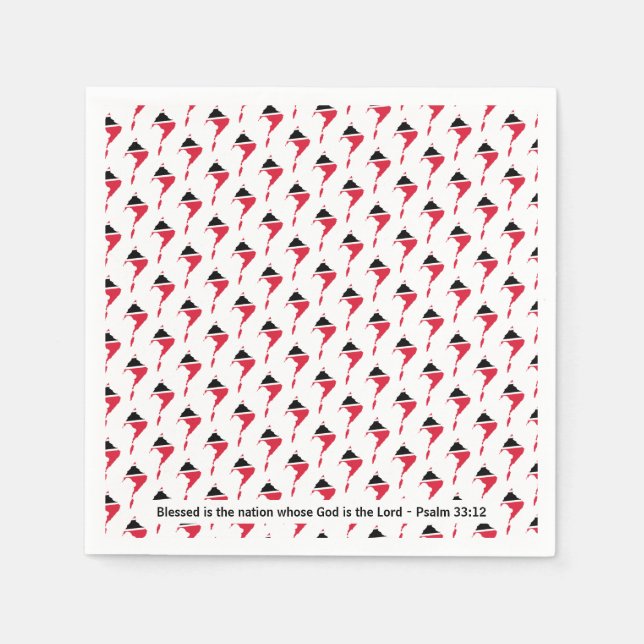 TRINIDAD & TOBAGO Map Personalized Scripture Paper Napkin (Front)
