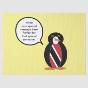 Trinidad Tobago Talking Ms. Penguin Personalized Tissue Paper