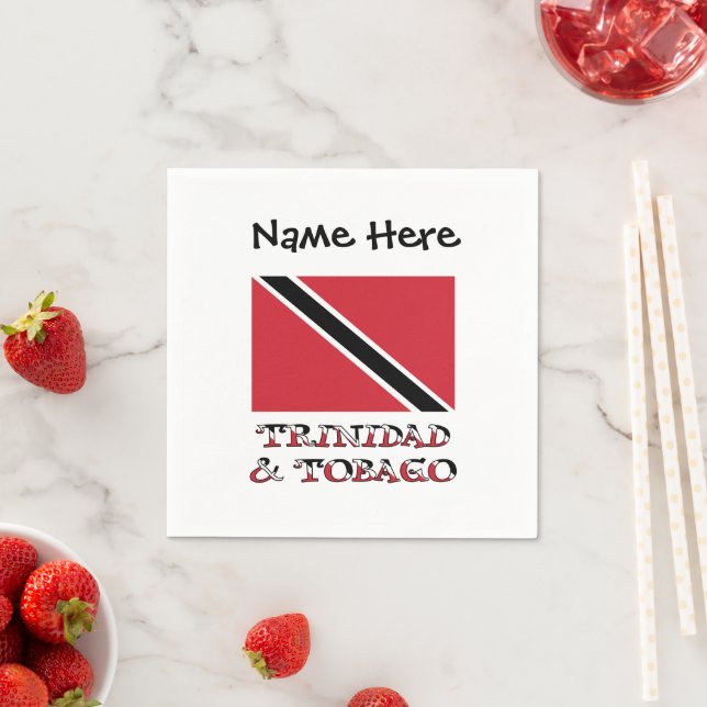 Trinidad-Tobago Trinidad Flag Personalized  Napkin (Insitu)