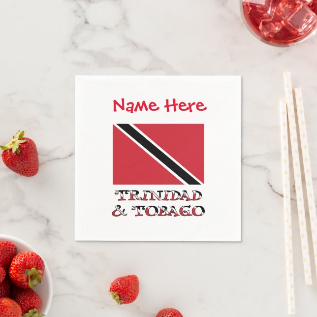 Trinidad-Tobago Trinidad Flag Red Personalization  Napkin (Insitu)