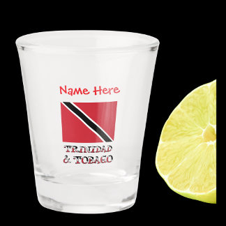 Trinidad Tobago Trinidadian Flag Red Personalized Shot Glass