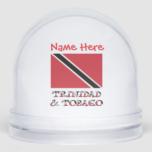 Trinidad Tobago Trinidadian Flag Red Personalized  Snowglobe
