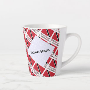 Trinidad Tobago Trinidadian Flag Tiled Personalize Latte Mug