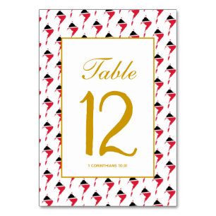 TRINIDAD TOBAGO Wedding Banquet Celebration Table Number
