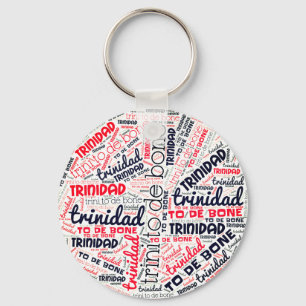 Trinidad Trini To Di Bone Word Cloud Keychain