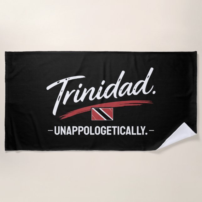 Trinidad Unapologetically Pride BLACK  Beach Towel (Front)