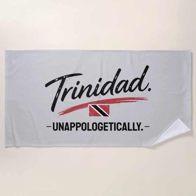 Trinidad Unapologetically Pride GREY Beach Towel (Front)
