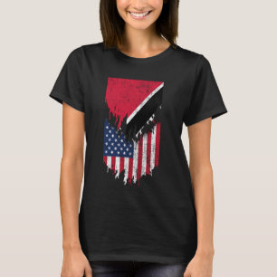 Trinidadian American Flags Ripped Torn Trinidad an T-Shirt