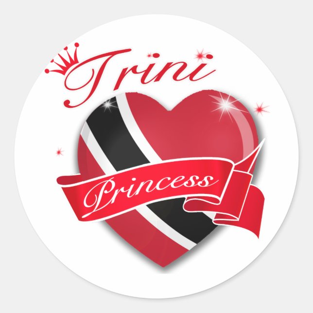 Trinidadian Princess Classic Round Sticker (Front)