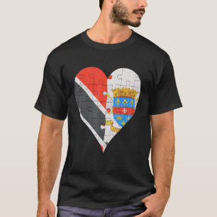 Trinidadian & Tobagoan St Barts Flag Heart T-Shirt