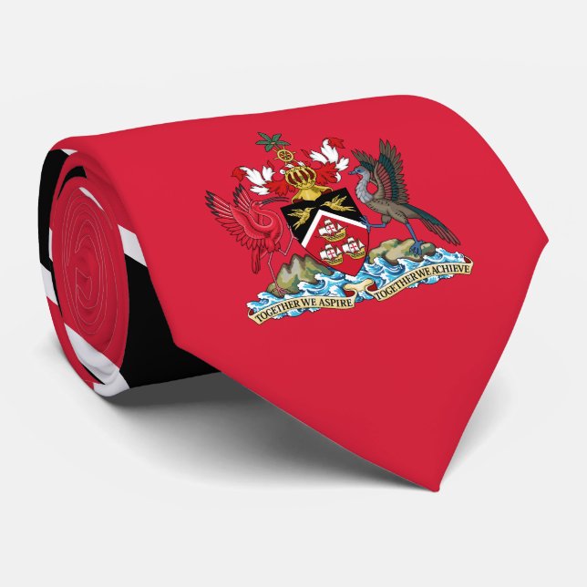 Trinidadians and Tobago Flag & Coat of Arms Tie (Rolled)