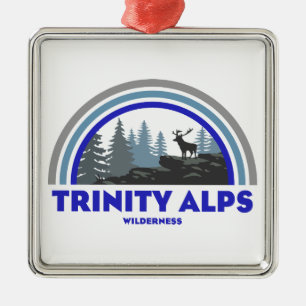 Trinity Alps Wilderness California Rainbow Deer Metal Ornament
